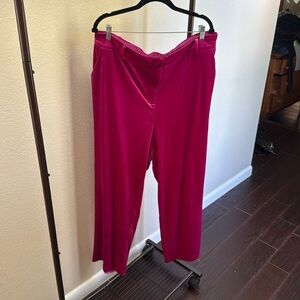 Skies are Blue 1X Pink Velvet Pants